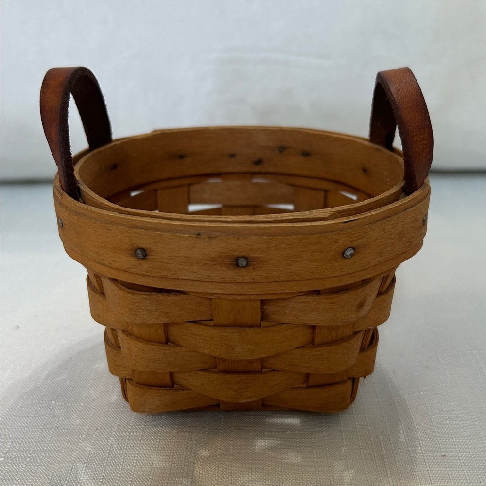 Longaberger Small Basket with Leather Handles